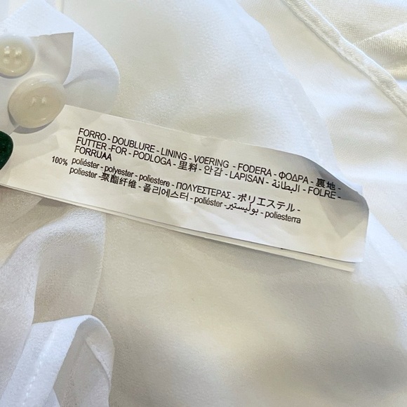 NWT Zara Satin Effect Mini Dress Long Sleeve White Sexy V Neck Collared Button S - Picture 5 of 12